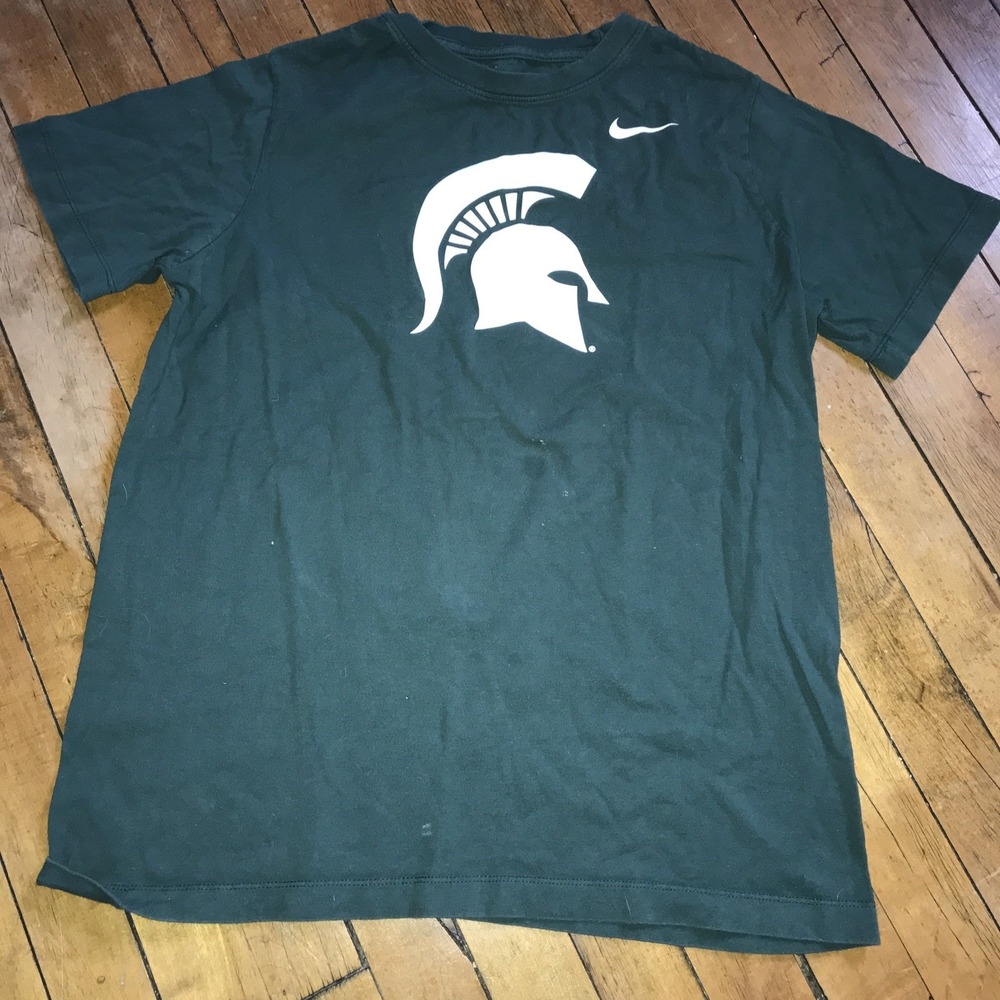 Michigan State Spartans YOUTH XL Green‎ Logo T-Shirt Nike